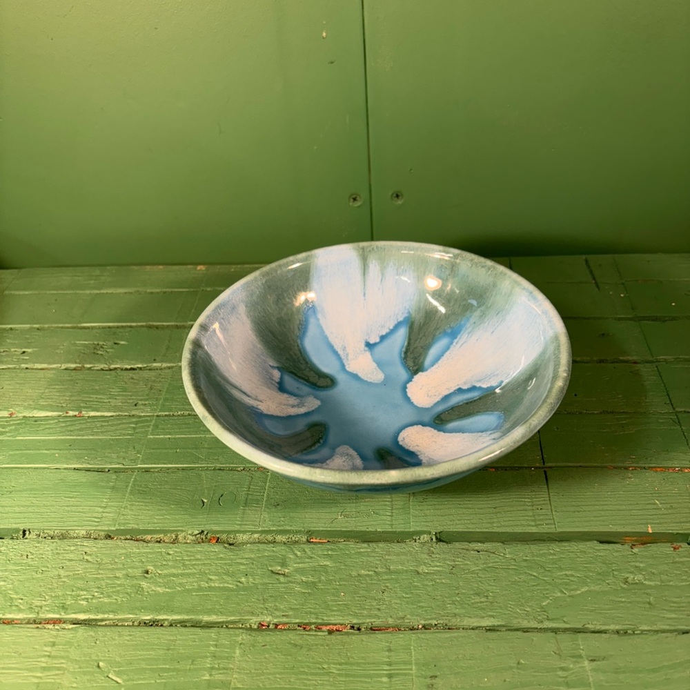 Modern Blue and White Ceramic Serveware Bowl